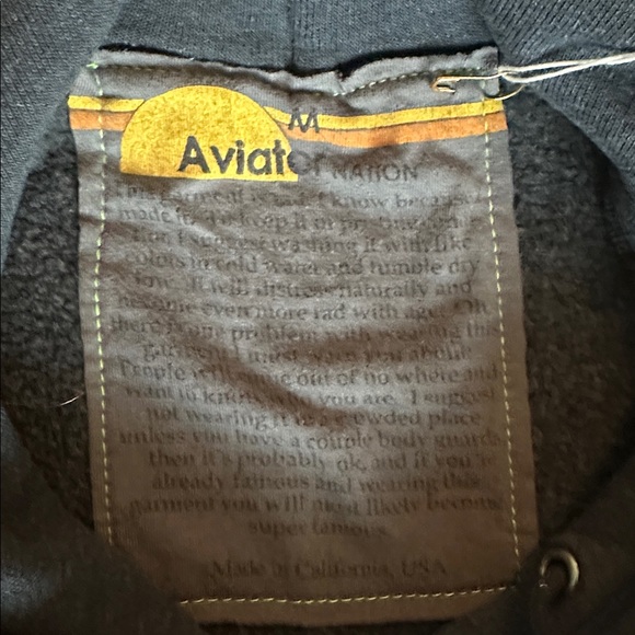 Aviator Nation Logo Pullover Relaxed Hoodie, Charcoal - Picture 2 of 7